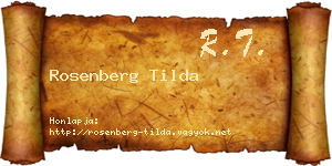 Rosenberg Tilda névjegykártya